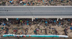 There were over 14,000 migrants under the Texas bridge. Source: Reuters