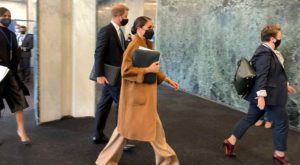 Prince Harry and Meghan Markle arrive at the United Nations to meet with UN Secretary-General. Source: Reuters.
