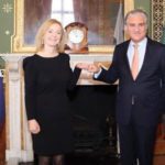 Foreign Minister Makhdoom Shah Mahmood Qureshi meets Secretary of State for Foreign, Commonwealth and Development Affairs of the United Kingdom Liz Truss. Source: PID/APP.