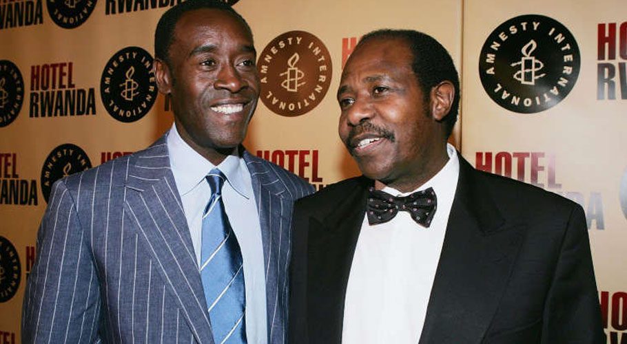 Paul Rusesabagina is pictured with American actor Don Cheadle who played him in the Hollywood film 'Hotel Rwanda'. Source: AFP
