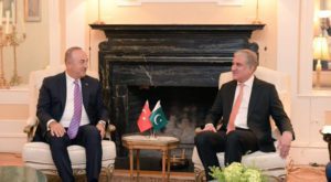 Foreign Minister Shah Mahmood Qureshi met with Turkey Foreign Minister Mevlut Cavusoglu. Source: MOFA/Twitter.