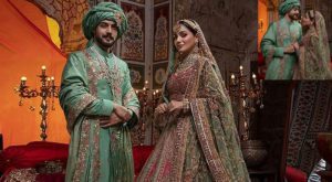 Designer Mina Kashif has captured the couple beautifully in her latest bridal campaign collection (Instagram)