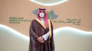 Saudi Crown Prince Mohammed bin Salman addressed the Saudi Green Initiative forum opening ceremony. Source: Reuters.