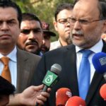 PML-N leader Ahsan Iqbal said that those who consider Imran Niazi as the Messiah should migrate to the state of Madinah. (Photo: Express Tribune)