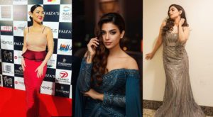 Pakistani actors Adnan Siddiqui, Iqra Aziz, Meera Ji, Hania Amir and Sonya Hussyn were among the celebrities who attended the awards. (Reviewpk)
