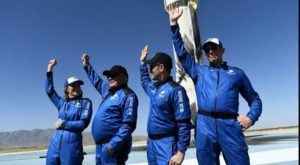 De Vries took the brief trip to space aboard Blue Origin's New Shepard rocket. Source: AFP.