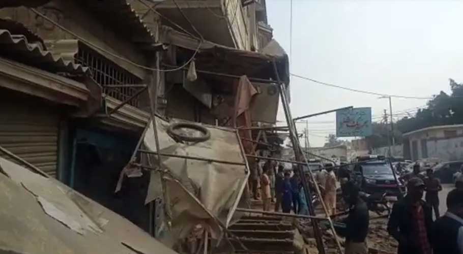 Several shops were also damaged in the blast. (Source: Screengrab)