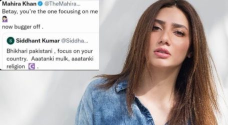 Mahira Khan schools Indian netizen on calling her ‘Bhikhari Pakistani’