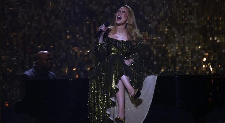 Adele performs on stage at the Brit Awards 2022 in London. Source: AP/Invision.