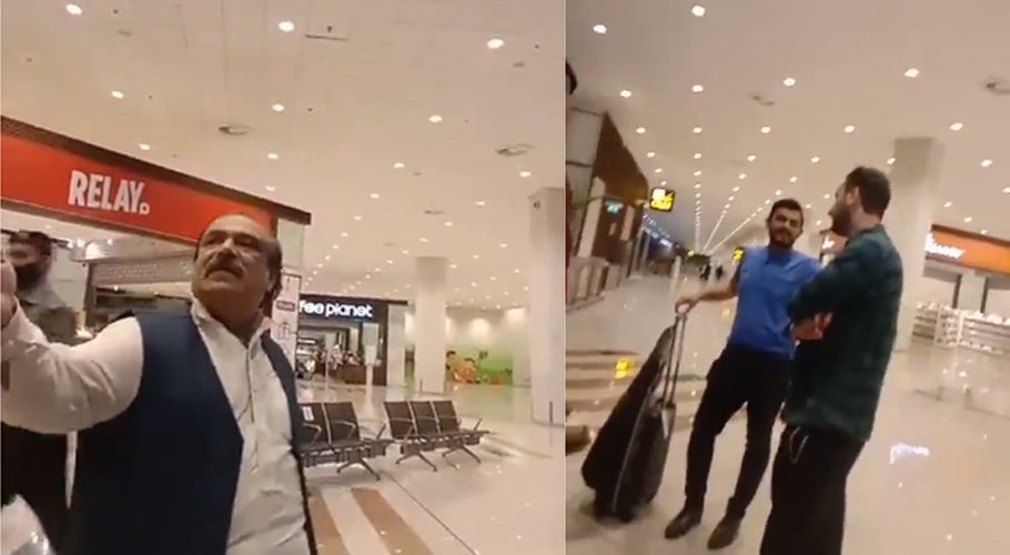 MQM-P's leader Kanwar Naveed Jameel was reportedly harassed at Islamabad airport. Source: Twitter.