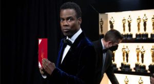 Will Smith slapped presenter Chris Rock in the face. Source: Reuters.