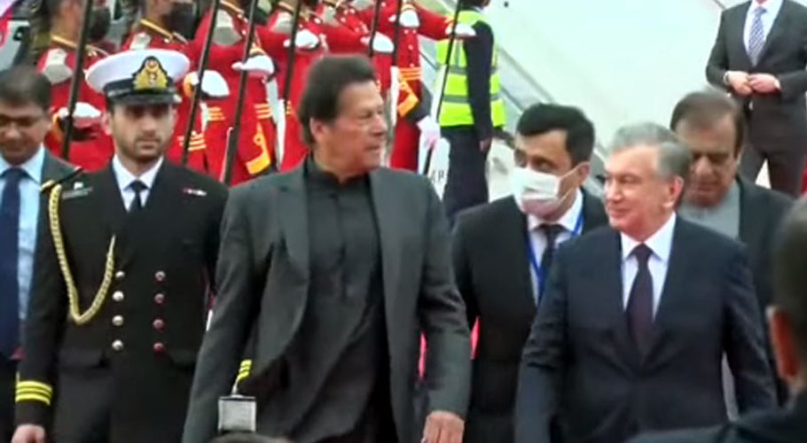 President Shavkat Mirziyoyev of Uzbekistan arrived in Islamabad. Source; APP.