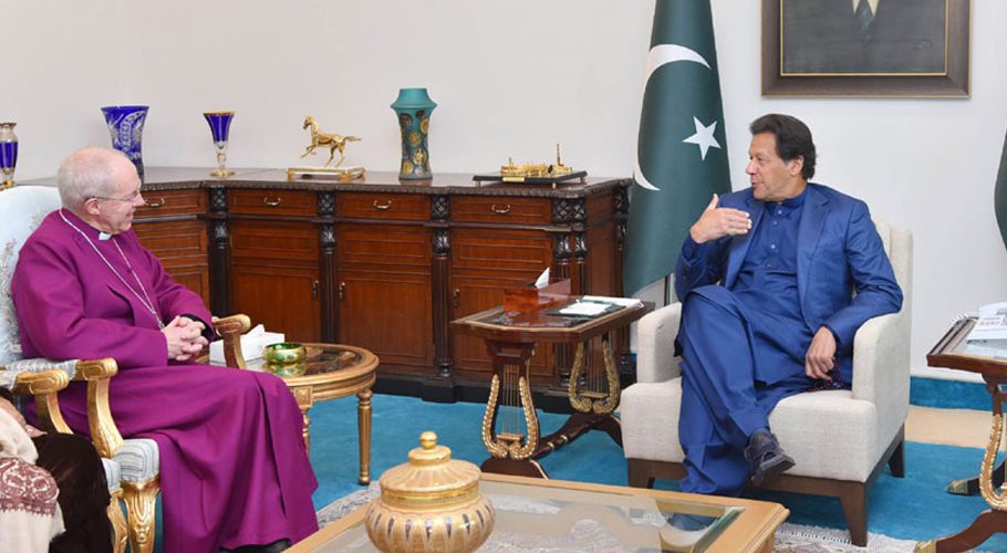 Prime Minister Imran Khan received Archbishop of Canterbury. Source: APP.