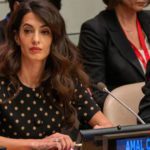 Human rights lawyer Amal Clooney attends an informal meeting of the UN Security Council. Source: Reuters.
