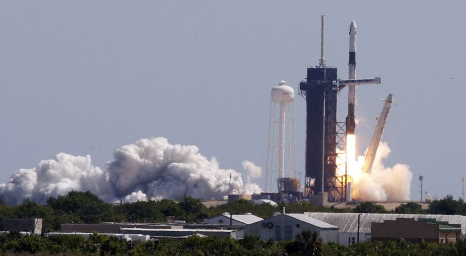 The four-man team from Axiom Space lifted offt atop a SpaceX-launched Falcon 9 rocket. Source: NASA/Reuters.