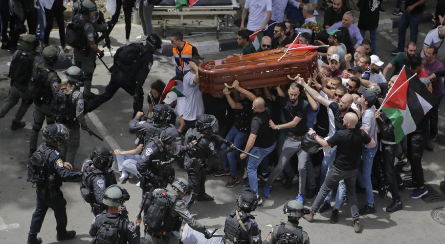 Palestinian journalist Shireen Abu Akleh was buried on Friday. Source: Times of Israel.