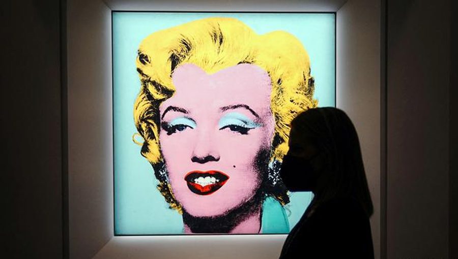 “Shot Sage Blue Marilyn” was made by pop artist Andy Warhol. Source: NBC News.