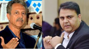 Fawad Chaudhry and Wasim Akhtar said that local body elections were rigged. (Photo: Business Recorder)