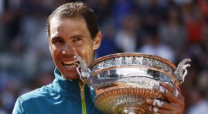 Rafael Nadal lifted the French Open trophy for the 14th time. Source: Reuters. 