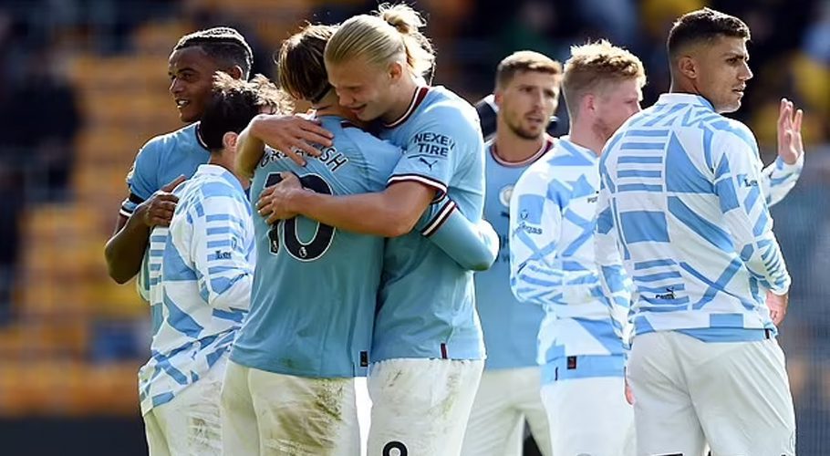 Manchester City climbed to the top of the Premier League with a 3-0 victory against Wolves. (Image: Reuters)