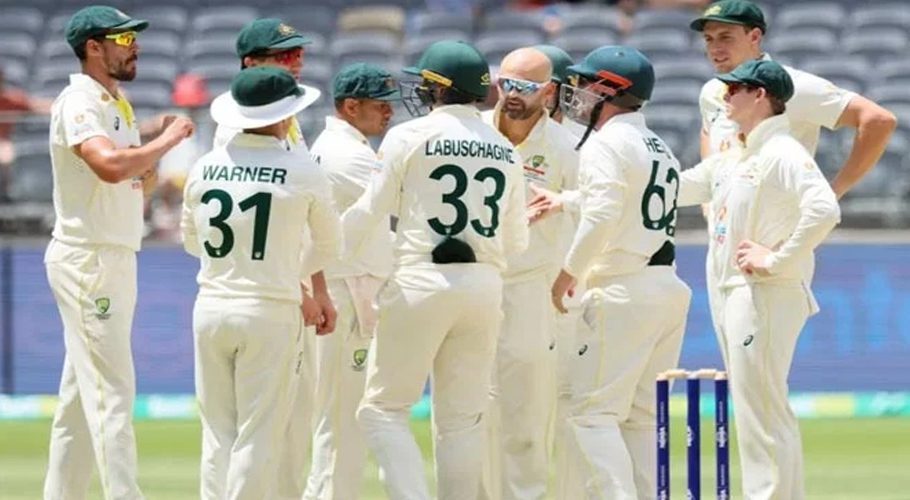 Australian cricket team players at Perth Stadium in Australia on December 4, 2022. — AFP