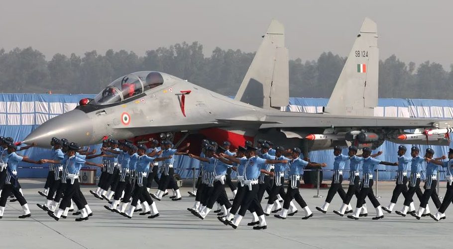 The Sukhoi-30MKI jet is seen during the 88th Air Force Day parade at Hindon Air Force Station in Ghaziabad, India, October 8, 2020. REUTERS/Anushree Fadnavis