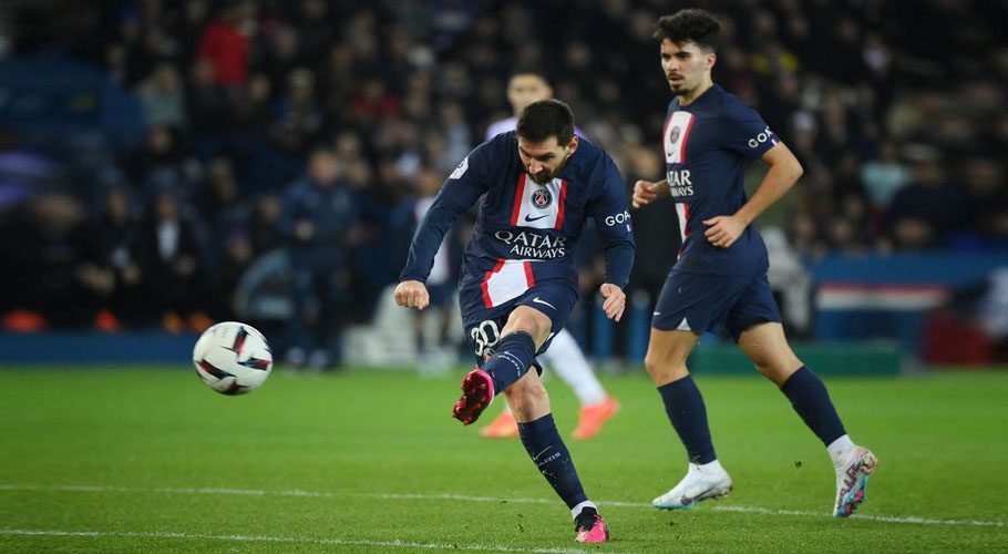 Paris Saint-Germain’s Argentine forward Lionel Messi scores against Toulouse. | Photo Credit: FRANCK FIFE/AFP