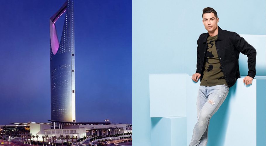 Cristiano Ronaldo and the Four Seasons Hotel Kingdom Tower.LAPRESSE / Instagram @fsriyadh