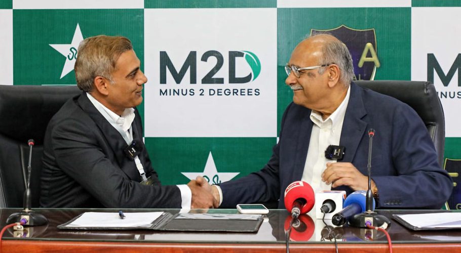 PCB Management Committee Chairperson Mr Najam Sethi (R) President M2D Mr Fawad Sarwar (L)