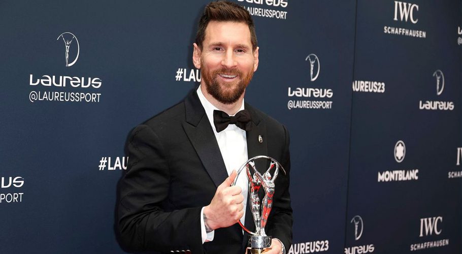 Lionel Messi on the red carpet during the Laureus World Sports Awards in Paris on May 8.  JP Pariente/SIPA/AP
