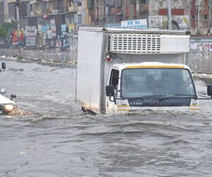 What steps should be taken to be safe from accidents during stormy rains?