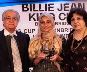 Pakistani Ushna Suhail conferred with international tennis award