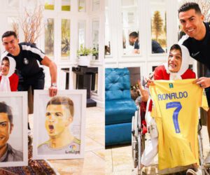 Cristiano Ronaldo meets differently-abled Iranian artist who paints with her feet