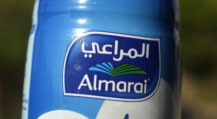 This image shows an Almarai logo in Cairo, Egypt, April 26, 2023. Fondomonte Arizona, a subsidiary of Saudi dairy giant Almarai Co., grows alfalfa in Arizona that feeds livestock in the water-stressed Persian Gulf kingdom. Arizona Gov. Katie Hobbs said her administration was terminating land leases that for years have given the Saudi-owned farm nearly unfettered access to pump groundwater in the parched southwestern state. (AP Photo/Amr Nabil, File)