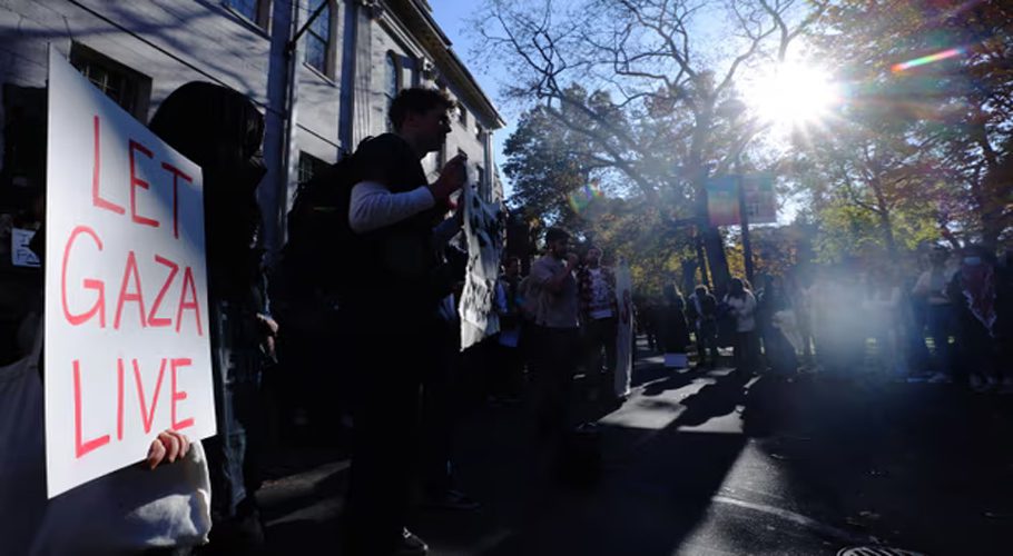 Harvard Law students participate in the National Day of Action at Harvard University in Cambridge on 16 November. Photograph: Brian Snyder/Reuters