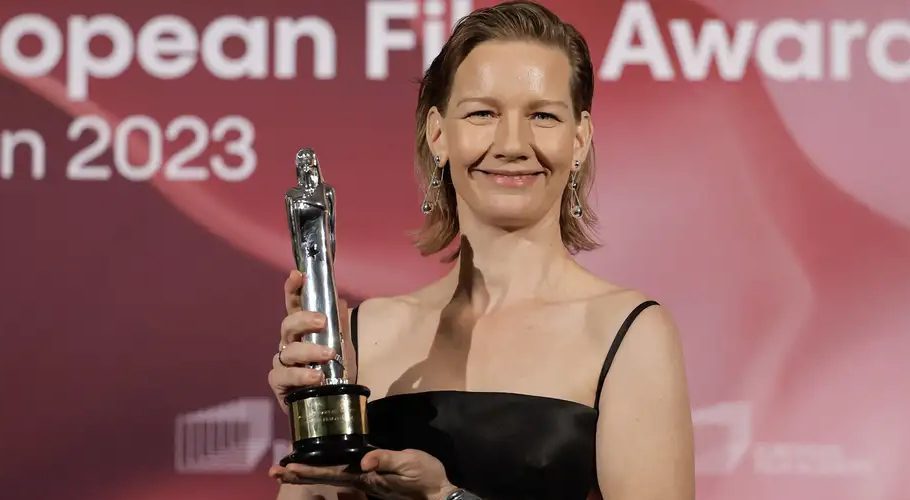 Sandra Hüller was this year's European Film Awards' biggest star, with an unprecedented double nomination for the best actress award
Image: Odd Andersen/AFP/Getty Images