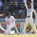India wicketkeeper Dhruv Jurel and team mates appeal with success for the wicket of Jonny Bairstow, lbw to Ravindra Jadeja
(Getty Images)