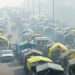 A protest near the Punjab-Haryana state border on Saturday by farmers demanding guaranteed prices for their crops.Shammi Mehra / AFP - Getty Images