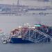 View of the Dali cargo vessel which crashed into the Francis Scott Key Bridge causing it to collapse in Baltimore, Maryland. REUTERS/Nathan Howard