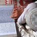 A Muslim boy reads the Koran at a madrasa or religious school on the first day of the holy month of Ramadan in the northern Indian city of Mathura August 23, 2009. REUTERS/K. K. Arora/File Photo