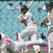 Pakistan’s Aamir Jamal (C) plays a shot as Australia’s David Warner (L) follows the ball during day four of the third cricket Test match between Australia and Pakistan at the Sydney Cricket Ground in Sydney on January 6, 2024. (AFP/File)