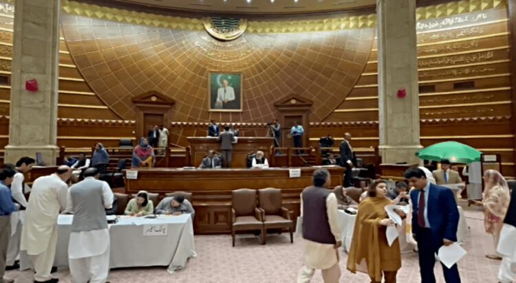 Votes are cast in the Punjab Assembly on Tuesday. — ECP via Mian Shoaib via Dawn.com