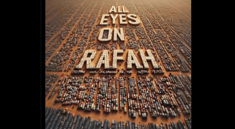 Many people are sharing this viral picture with "All eyes on Rafah" written on it to condemn Israel's attack. (Screengrab)