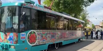 The image shows the tram inauguration by Pakistan and Belarus. Photo via X/@kachosajjadFSP
Photo via X/@kachosajjadFSP