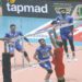 PLAYERS of Pakistan compete against Iran during their match of the Central Asian Volleyball Championship at the Pakistan Sports Complex on Thursday.—Tanveer Shahzad/White Star via Dawn