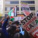 Pro-Palestinian protesters made their voices heard Monday outside the Met Gala, a high-profile fashion event at the Metropolitan Museum of Art in New York City. (AFP)