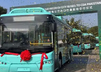 FILE/ 30-electric buses at the metro bus fleet in Islamabad on January 05, 2024.—Facebook/Capital Development Authority - CDA, Islamabad