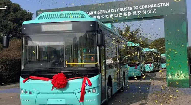 FILE/ 30-electric buses at the metro bus fleet in Islamabad on January 05, 2024.—Facebook/Capital Development Authority - CDA, Islamabad