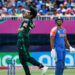 Pakistan´s Naseem Shah (L) celebrates as he takes his third wicket during the ICC men´s Twenty20 World Cup 2024 group A cricket match between India and Pakistan at Nassau County International Cricket Stadium in East Meadow, New York on June 9, 2024. — AFP