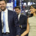 Senator J.D. Vance of Ohio and his wife, Usha Vance, appeared on the Republican National Convention floor to be nominated for vice president on the first day of the convention in Milwaukee.Credit...Haiyun Jiang for The New York Times